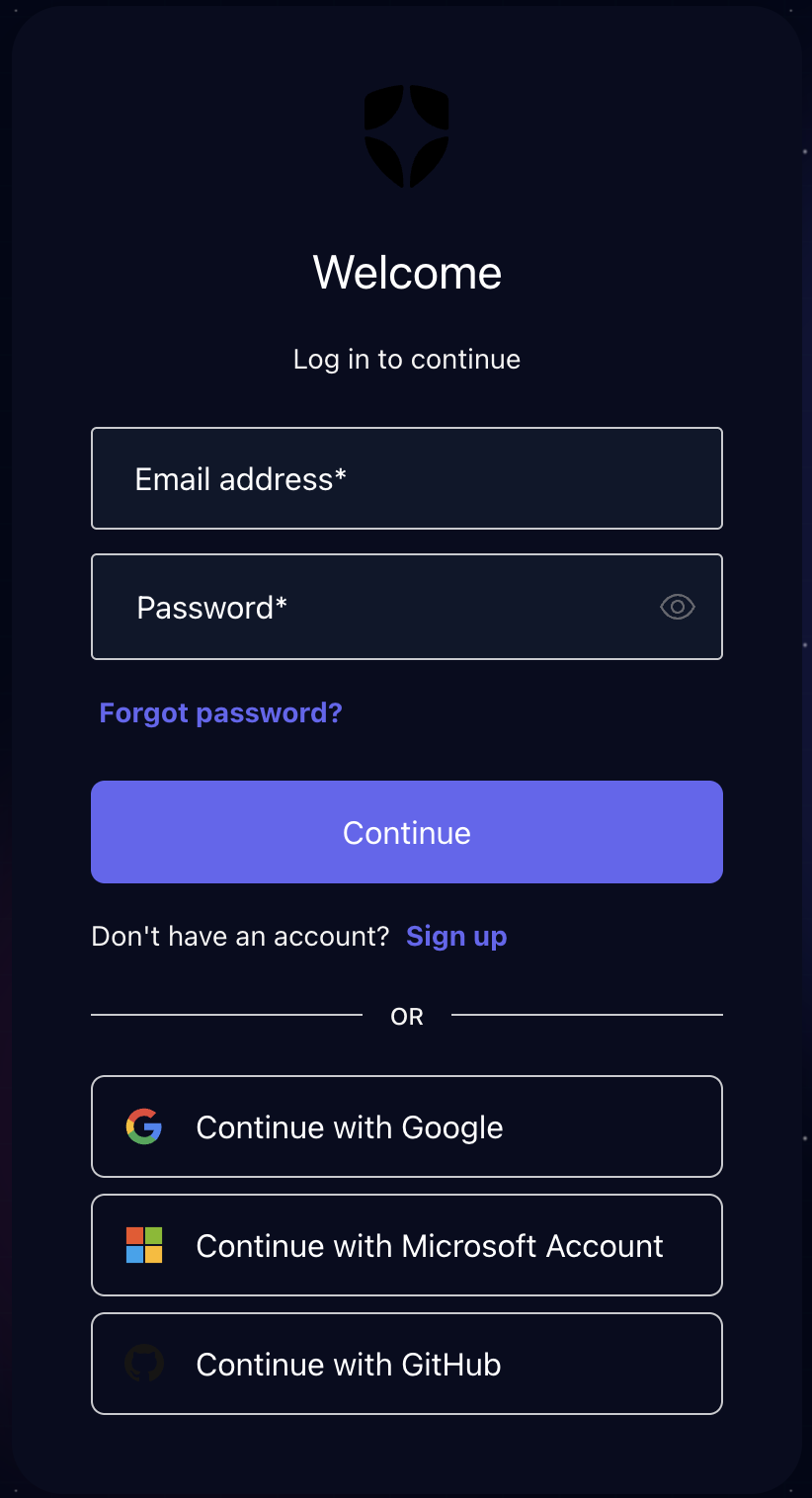 SLYD Login Screen